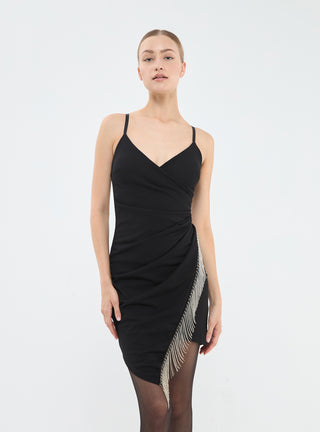 Abito con frange di strass