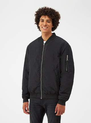 Bomber in nylon con tasca sulla manica