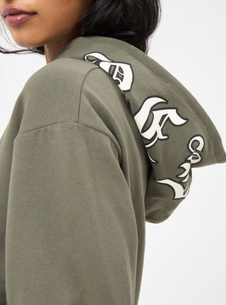 Felpa crop con scritta sul cappuccio
