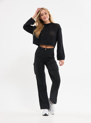 Pantaloni cargo a vita alta