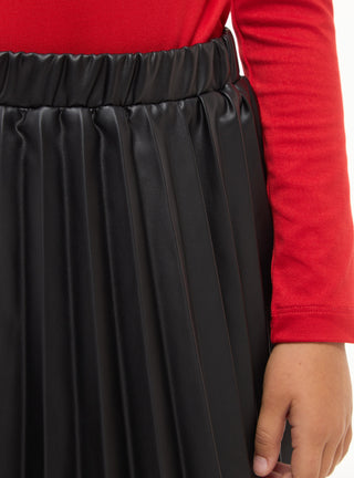 Gonna plissettata effetto pelle