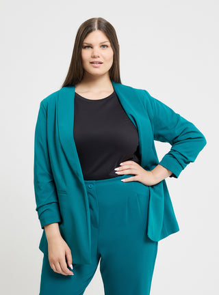 Giacca aperta con maniche arricciate