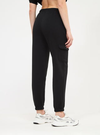 Pantaloni tuta cargo a vita alta