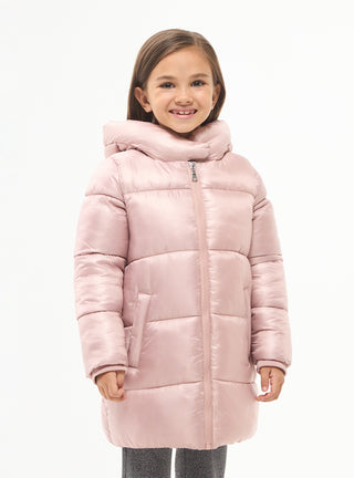 Giacca invernale imbottita lunga tinta unita