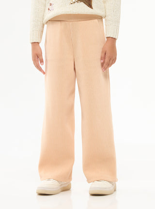 Pantaloni wide leg a coste