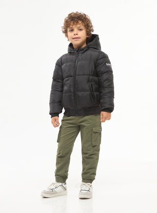 Giacca invernale imbottita puffy tinta unita