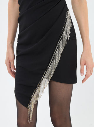 Abito con frange di strass