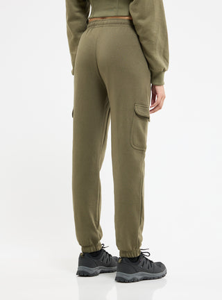 Pantaloni tuta cargo a vita alta