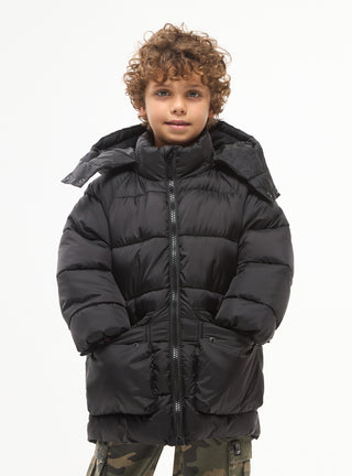 Giacca invernale imbottita puff lungo con cappuccio