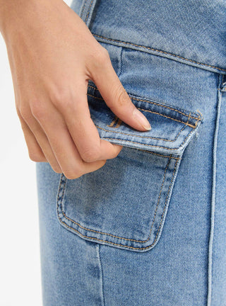 Jeans a zampa con vita bassa