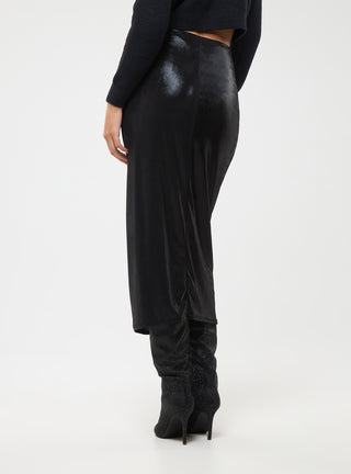 Gonna laminata con drappo frontale