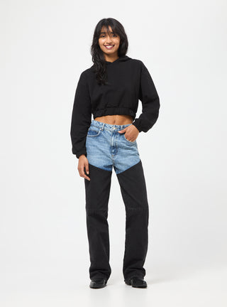 Felpa crop con scritta sul cappuccio