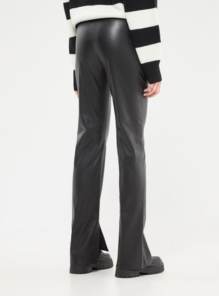 Pantaloni a zampa effetto pelle