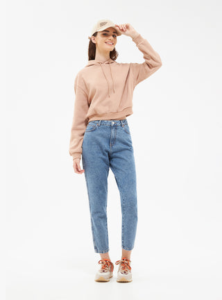 Felpa crop con cappuccio