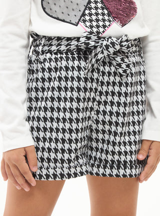 Shorts arriccio fantasia pied de poule