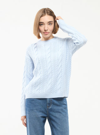 Maglia girocollo con treccia