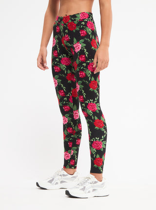 Leggings mit Blumenmuster und hoher Taille