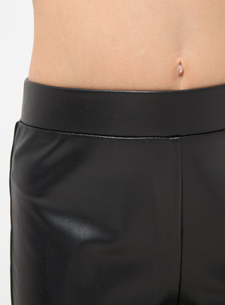 Leggings a zampa effetto pelle con spacchetto