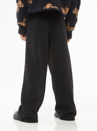 Pantaloni wide leg a coste