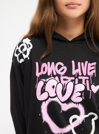 Vestito felpa con cappuccio stampe graffiti