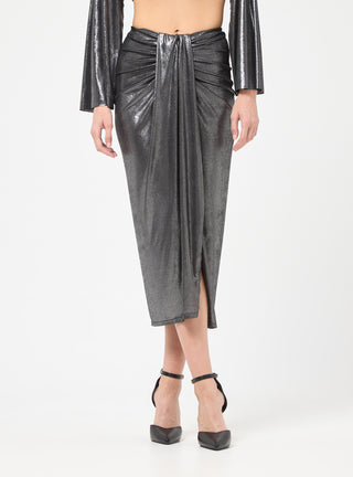 Gonna laminata con drappo frontale