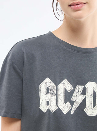 T-shirt ampia stampa AC/DC® con strass