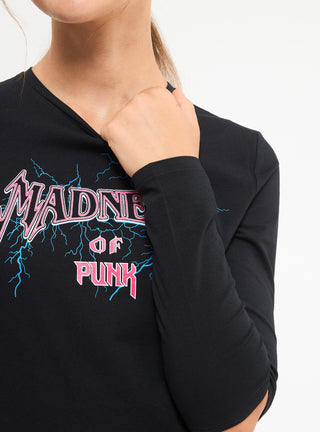 T-shirt girocollo con stampa punk