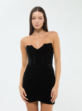 Vestito corsetto effetto velluto