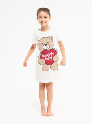 Maxi t-shirt pigiama con orsetto