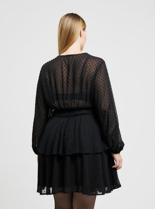 Vestito corto incrociato fantasia pois