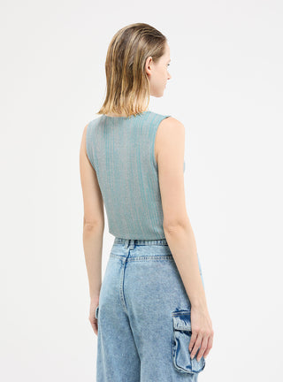 Canotta scollo ampio luccicante