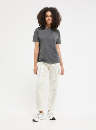 T-shirt girocollo con strass