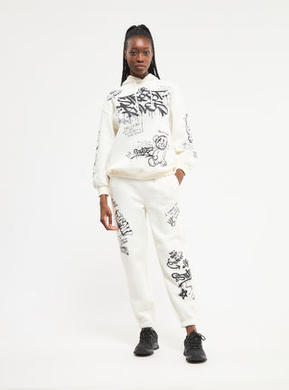 Pantaloni tuta vita alta scritte stile graffiti