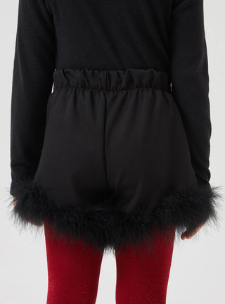 Shorts con piume
