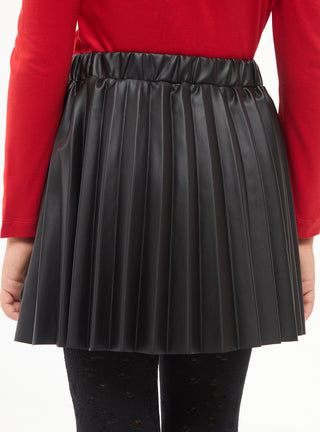 Gonna plissettata effetto pelle