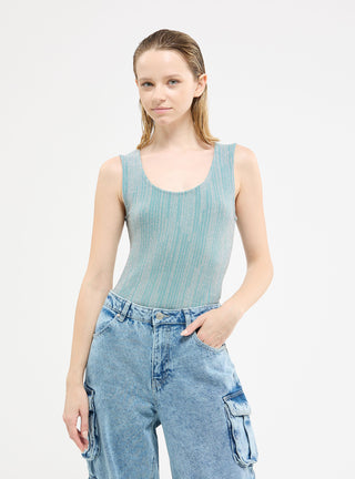 Canotta scollo ampio luccicante