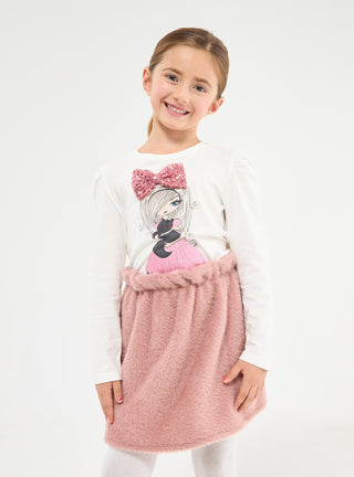 Gonna mini effetto pelo