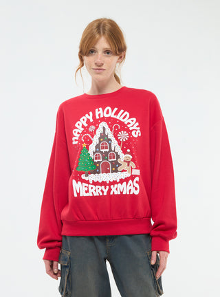 Felpa senza cappuccio con stampa Natale