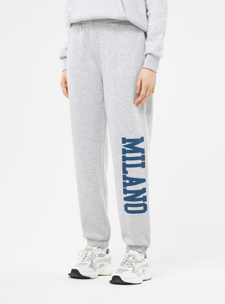 Pantaloni tuta vita alta stampa college