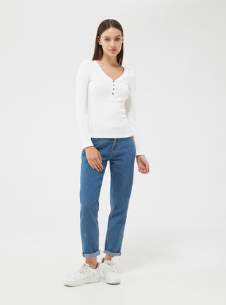 Maglia serafino a costine