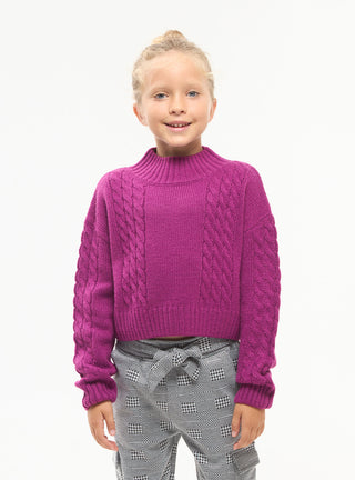 Maglia lupetto crop con trecce