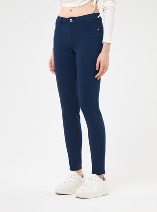 Pantaloni push up tinta unita