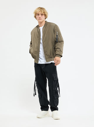 Bomber in nylon con tasca sulla manica