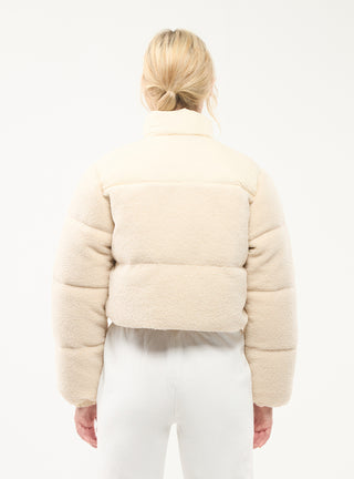 Giacca invernale imbottita puff crop effetto pelliccia