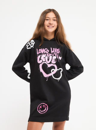 Vestito felpa con cappuccio stampe graffiti