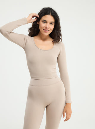 T-shirt crop con scollo rotondo