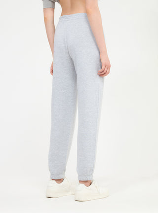 Pantaloni tuta vita alta ricamo stile college