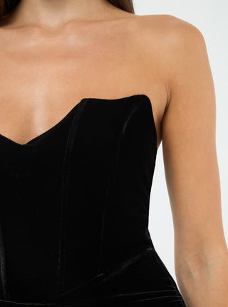 Vestito corsetto effetto velluto