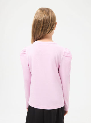 T-shirt girocollo con stampa glitter