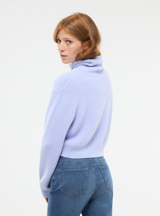 Maglia dolcevita effetto pelo crop